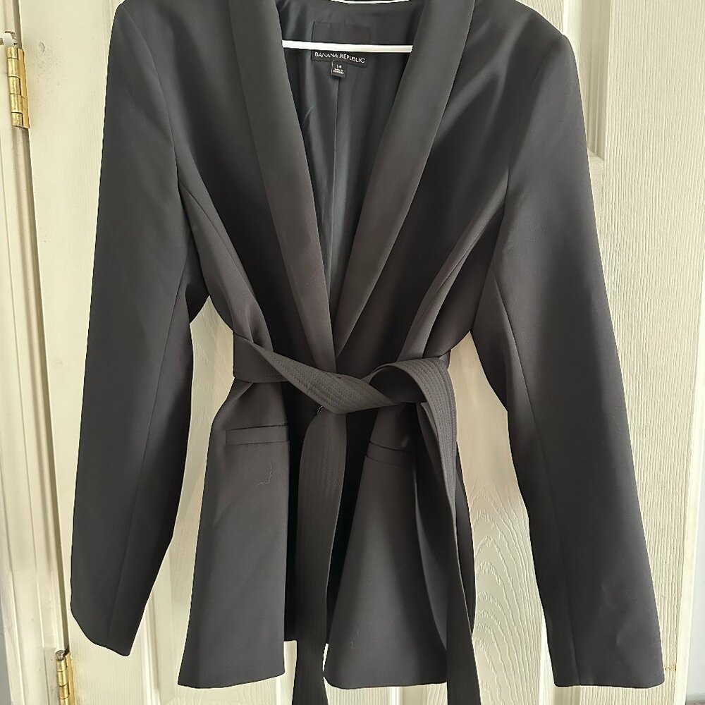 Banana Republic Women's Belted Blazer Black 14